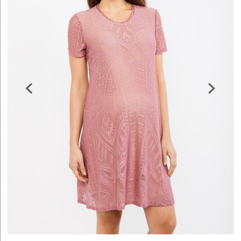 BCBG MATERNITY PINK LACE DRESS SZ S